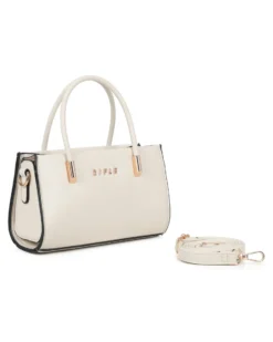 RIFLE - Minibag due manici beige con tracolla removibile