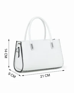 RIFLE - Minibag due manici bianca con tracolla removibile