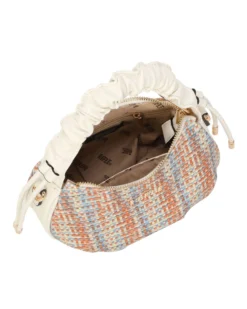 RIFLE - Minibag multicolor effetto intreccio con manico arricciato, tracolla removibile