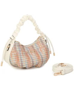 RIFLE - Minibag multicolor effetto intreccio con manico arricciato, tracolla removibile