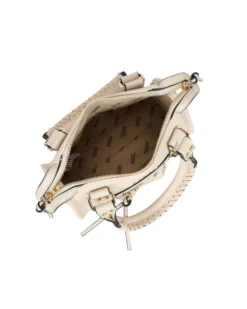 RIFLE - Minibag naturale con taschino frontale, tracolla removibile