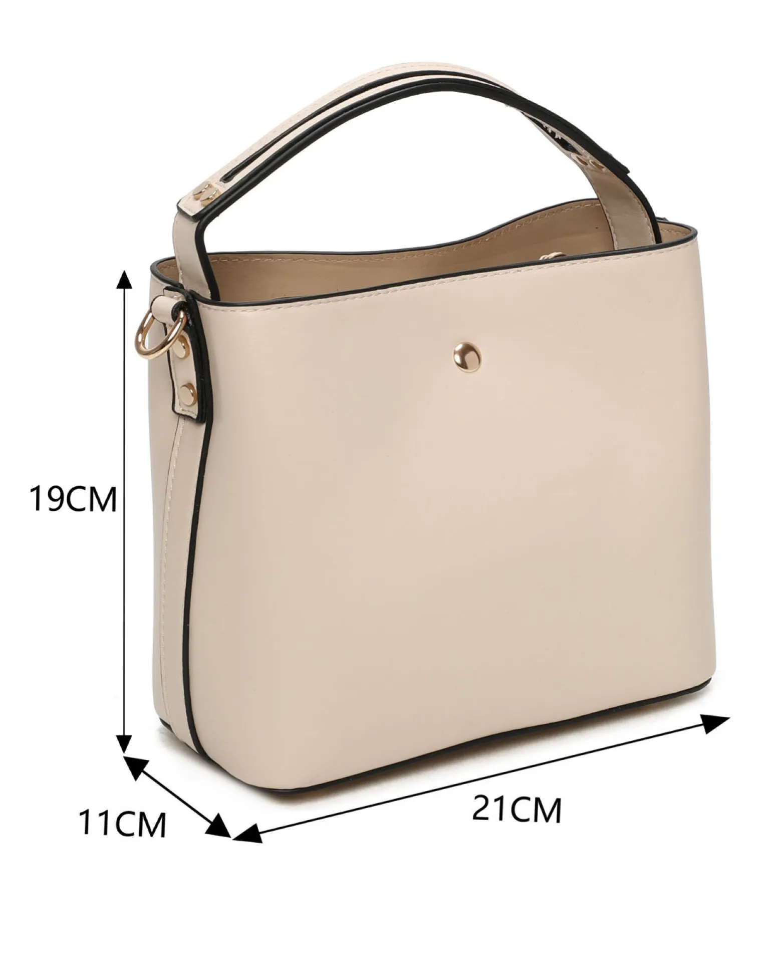 RIFLE - Minibag naturale con tre scomparti principali e dettaglio catenina, tracolla removibile