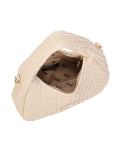 RIFLE - Minibag naturale trapuntata con tracolla removibile