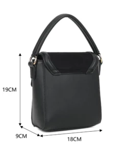 RIFLE - Minibag nera con un manico e patta scamosciata, tracolla removibile