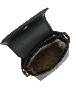 RIFLE - Minibag nera con un manico e patta scamosciata, tracolla removibile