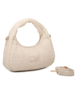 RIFLE - Minibag taupe trapuntata con tracolla removibile