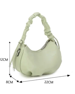 RIFLE - Minibag verde salvia con manico arricciato, tracolla removibile