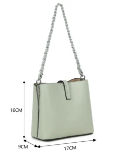 RIFLE - Minibag verde salvia con tre scomparti principali e pattina con chiusura a girello, tracolla removibile