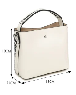 RIFLE - Minibag zebrata con tre scomparti principali e dettaglio catenina, tracolla removibile