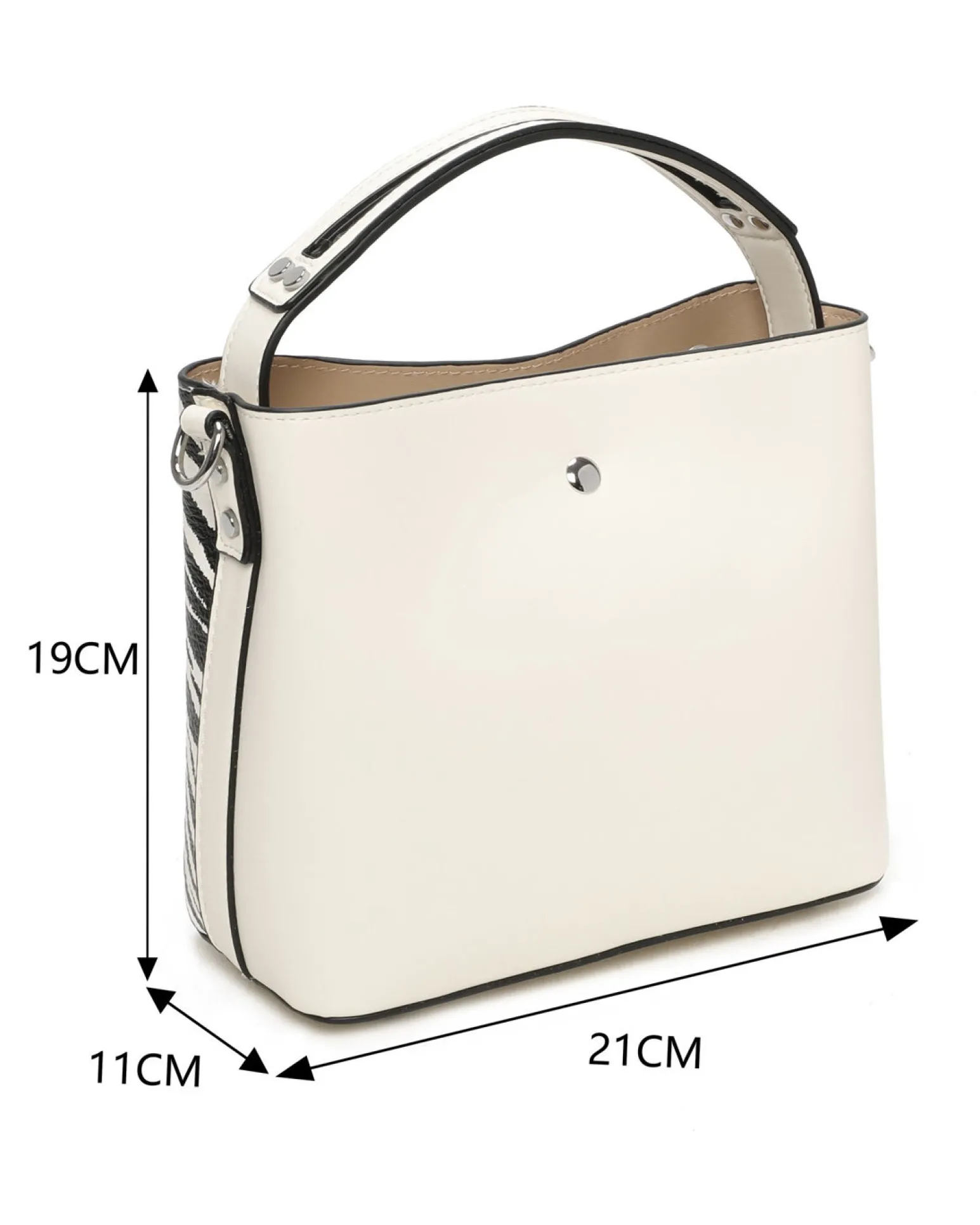 RIFLE - Minibag zebrata con tre scomparti principali e dettaglio catenina, tracolla removibile