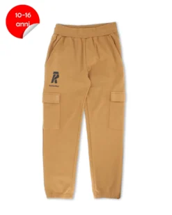 RIFLE - PANTALONE FELPA CON TASCONI MARRONE DA RAGAZZO