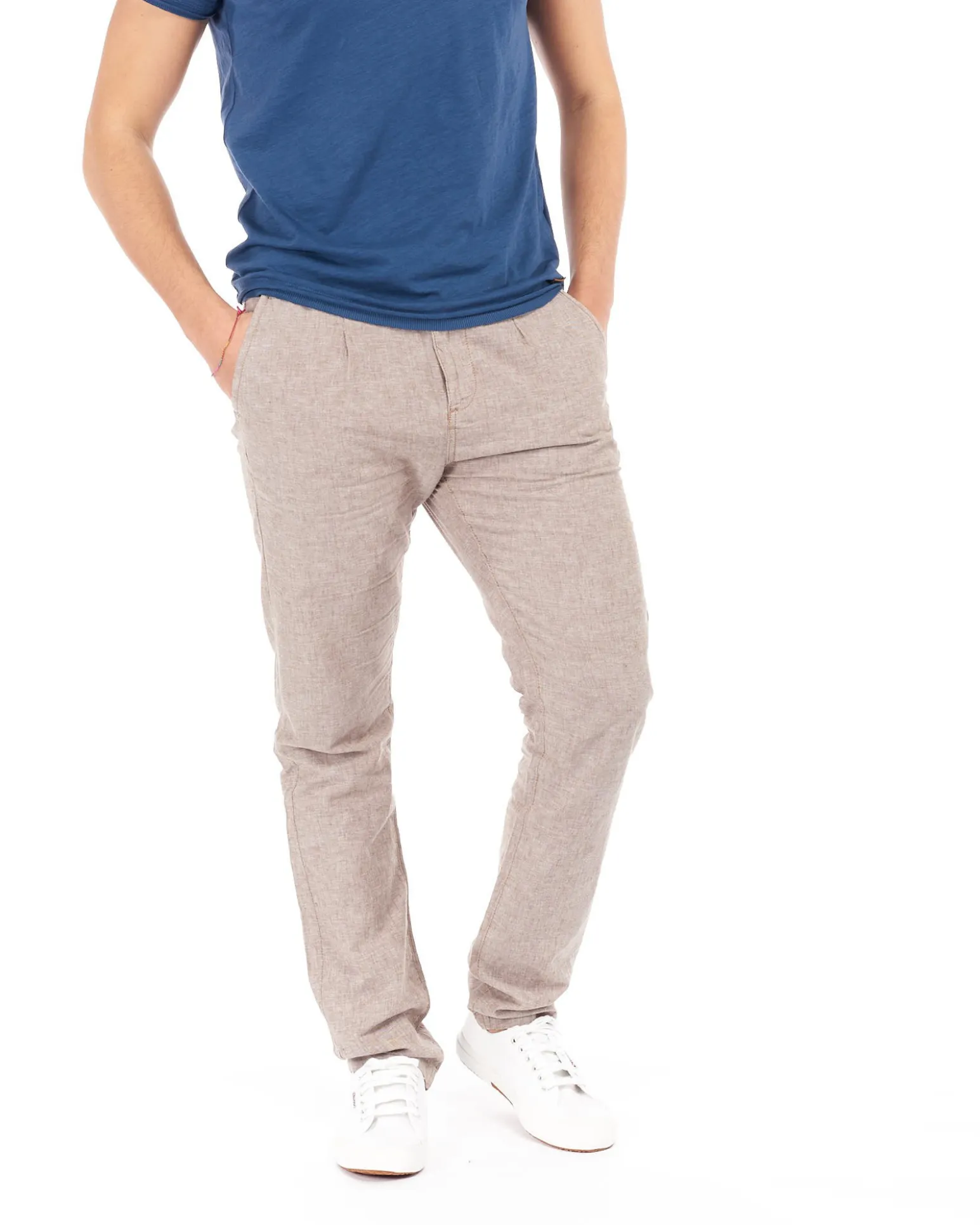 RIFLE - PANTALONE LACCIO TASCA AMERICA IN MISTO LINO