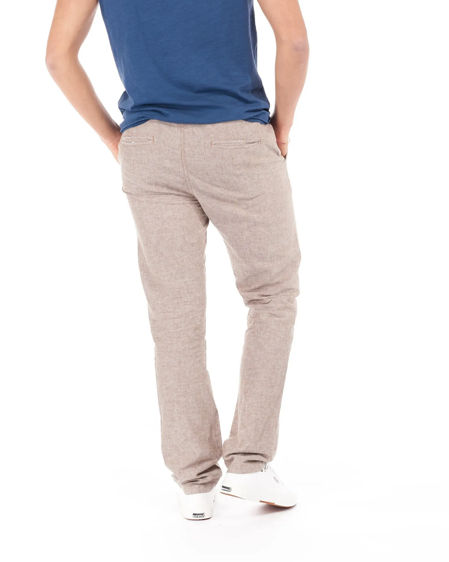 RIFLE - PANTALONE LACCIO TASCA AMERICA IN MISTO LINO