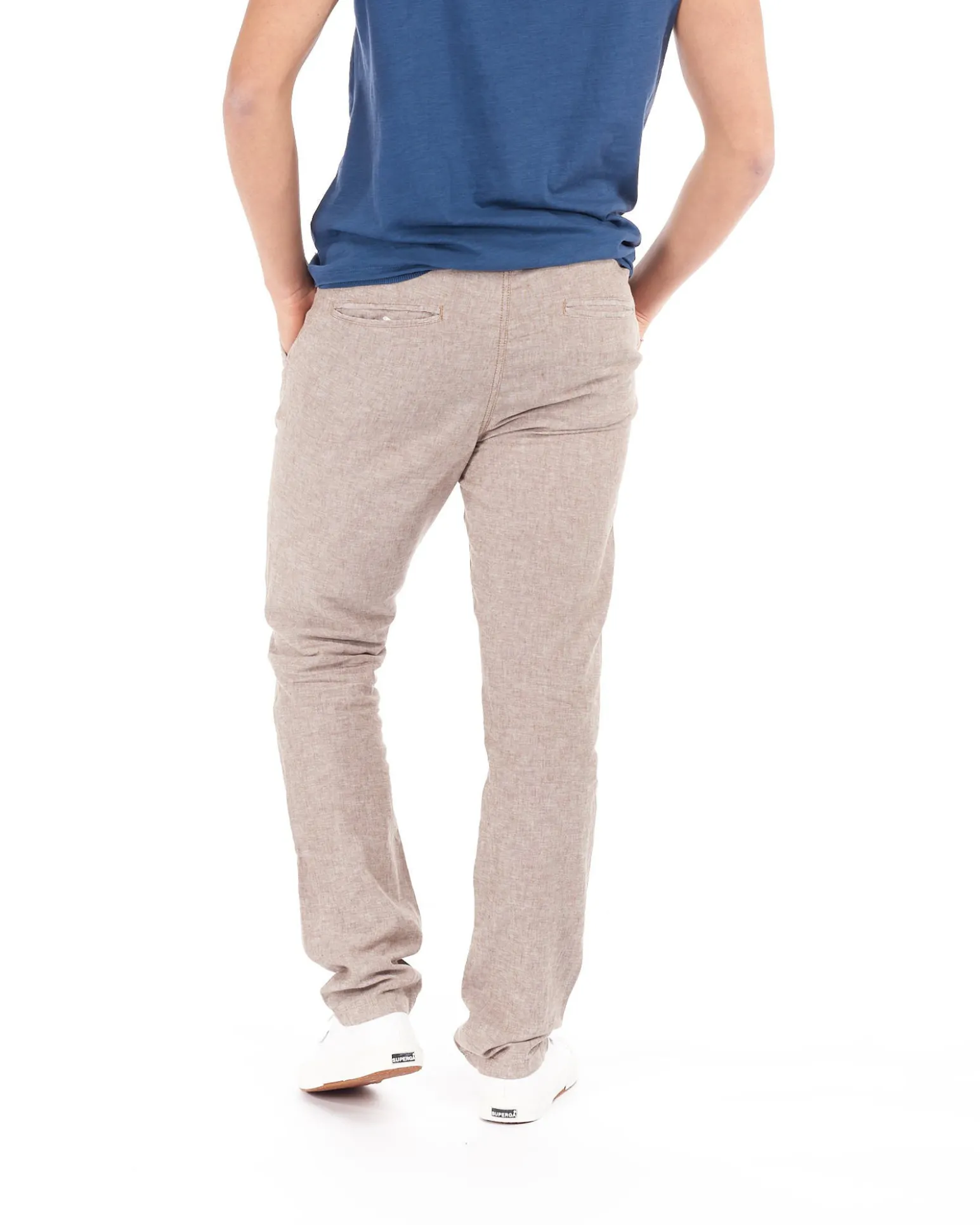 RIFLE - PANTALONE LACCIO TASCA AMERICA IN MISTO LINO