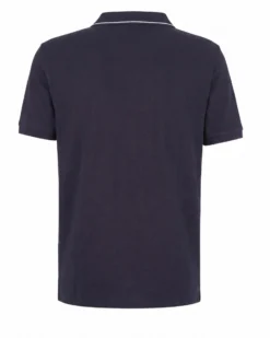 RIFLE - Polo manica corta blu in piquet