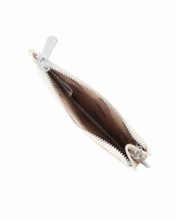 RIFLE - Portacarte beige con tasca portaspicci e anello portachiavi