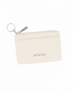 RIFLE - Portacarte beige con tasca portaspicci e anello portachiavi