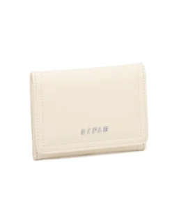 RIFLE - Portafoglio beige con patta e taschino posteriore con chiusura a zip