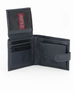 RIFLE - Portafoglio blu in VERA PELLE con pattina e ribaltina