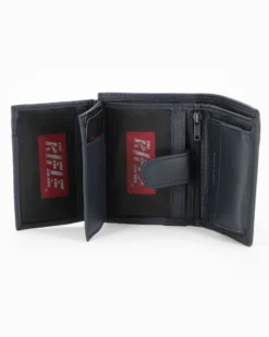 RIFLE - Portafoglio blu in VERA PELLE con ribaltine