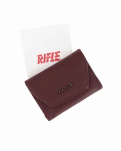 RIFLE - Portafoglio bordeaux da donna con logo