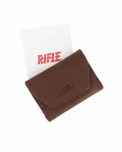 RIFLE - Portafoglio marrone da donna con logo