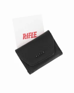 RIFLE - Portafoglio nero da donna con logo