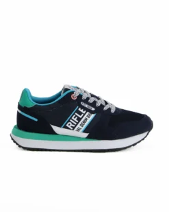 RIFLE - Scarpa blu con lacci con dettagli colorati