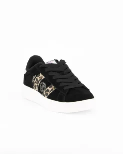 RIFLE - Scarpa sneakers nera da donna con lacci e inserti maculati