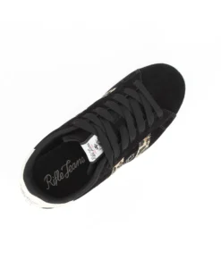 RIFLE - Scarpa sneakers nera da donna con lacci e inserti maculati
