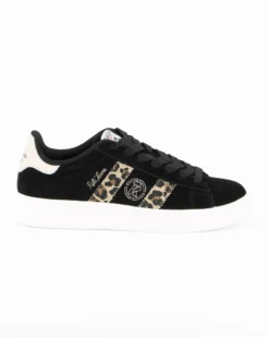 RIFLE - Scarpa sneakers nera da donna con lacci e inserti maculati