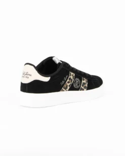 RIFLE - Scarpa sneakers nera da donna con lacci e inserti maculati