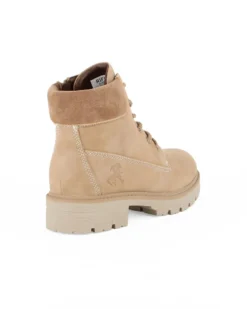 RIFLE - Scarponcino beige da donna con lacci e zip laterale