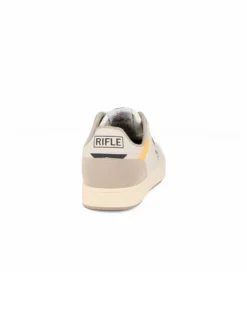 RIFLE - Sneaker beige con inserti gialli