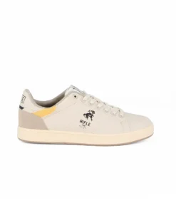 RIFLE - Sneaker beige con inserti gialli