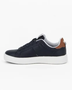 RIFLE - Sneaker blu con patch marrone
