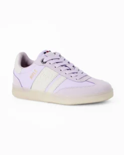 RIFLE - Sneakers lilla da donna con patch posteriore e bande laterali beige
