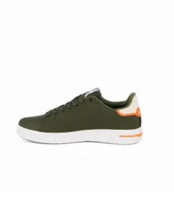 RIFLE - Sneaker verde in tela con patch beige