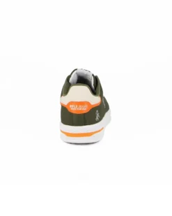 RIFLE - Sneaker verde in tela con patch beige