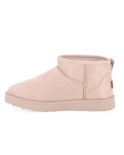 RIFLE - Stivaletto beige scamosciato con pelliccia interna