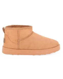 RIFLE - Stivaletto camel scamosciato con pelliccia interna