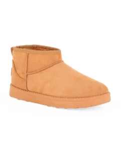 RIFLE - Stivaletto camel scamosciato con pelliccia interna