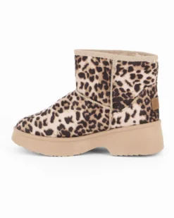 RIFLE - Stivaletto leopardato da donna con pelliccia interna