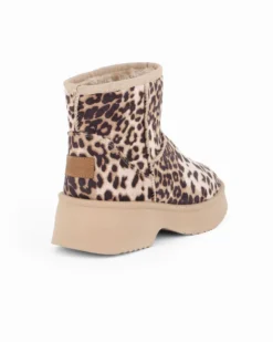 RIFLE - Stivaletto leopardato da donna con pelliccia interna