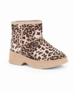 RIFLE - Stivaletto leopardato da donna con pelliccia interna