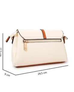RIFLE - Tracolla beige con tre scomparti interni, tasca poteriore e patta con chiusura a girello
