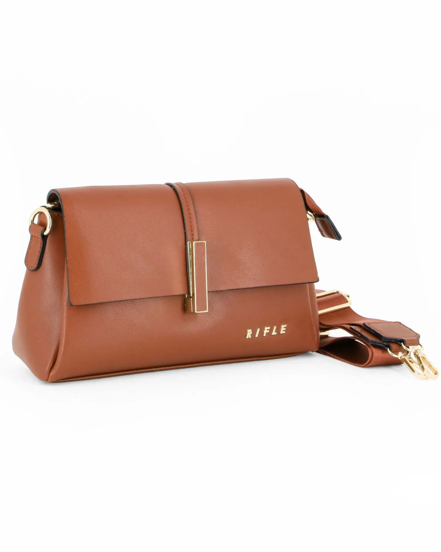 RIFLE - Tracolla biscotto con tre scomparti interni, tasca posteriore e patta con chiusura a girello