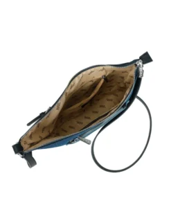RIFLE - Tracolla mezzaluna jeans con tasca frontale