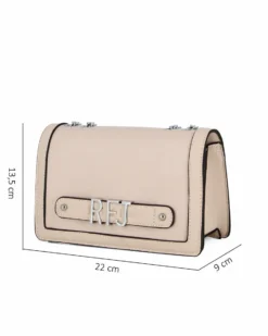 RIFLE - Tracollina taupe con lettere logo scorrevoli sulla patta