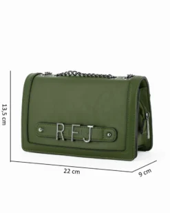 RIFLE - Tracollina verde con lettere logo scorrevoli sulla patta